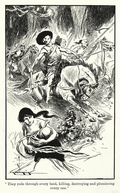 Huns (lithographie) - Thomas Heath Robinson