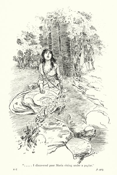Illustration pour A Sentimental Journey de Laurence Sterne (lithographie) - Thomas Heath Robinson