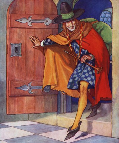 Illustration pour Le joueur de flûte de Hamelin (lithographie couleur) - Thomas Heath Robinson