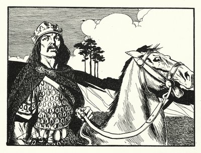 Roi Alfred (lithographie) - Thomas Heath Robinson