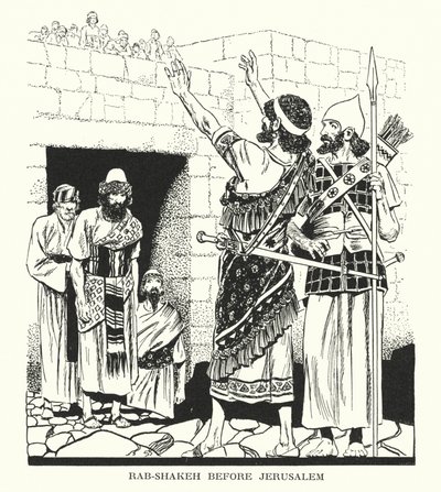 Rab-Shakeh devant Jérusalem (litho) - Thomas Heath Robinson