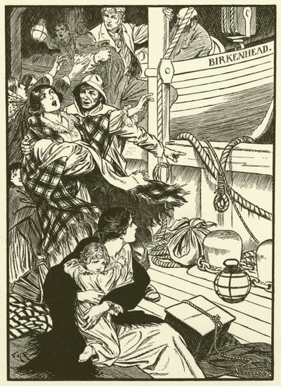 Sauver les femmes et les enfants (gravure) - Thomas Heath Robinson