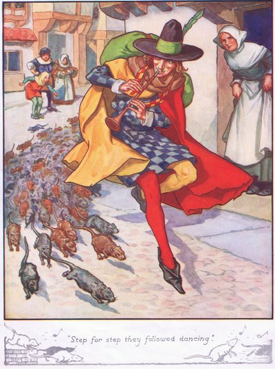 "Pas après pas, ils ont suivi la danse" (lithographie couleur) - Thomas Heath Robinson