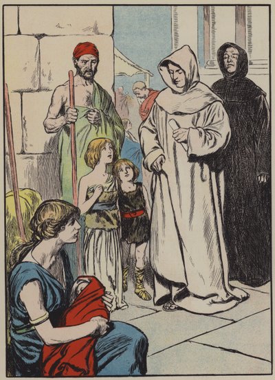 Les prisonniers anglais à Rome (lithographie couleur) - Thomas Heath Robinson