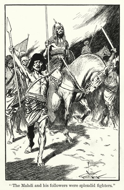 "Le Mahdi et ses partisans étaient de splendides combattants" (litho) - Thomas Heath Robinson