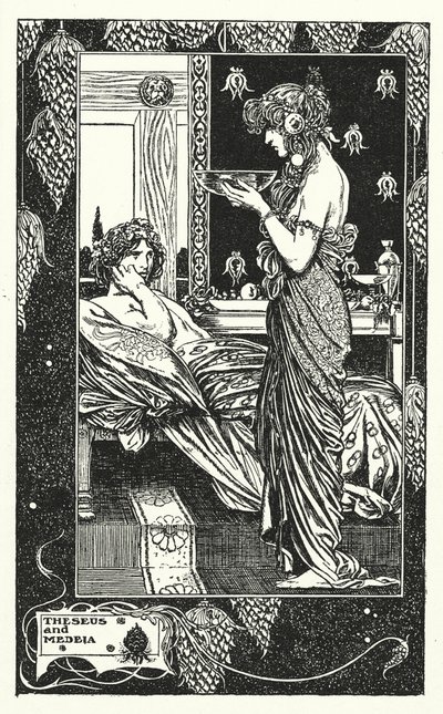Thésée et Médée (litho) - Thomas Heath Robinson