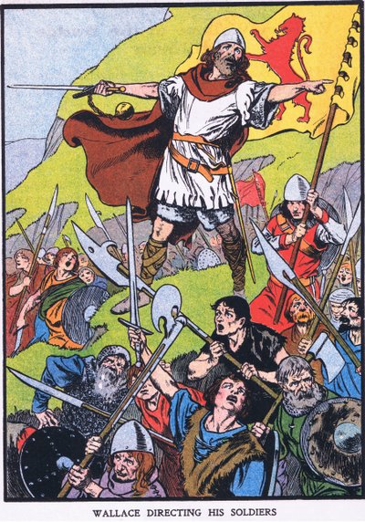 Wallace dirigeant ses soldats (lithographie couleur) - Thomas Heath Robinson