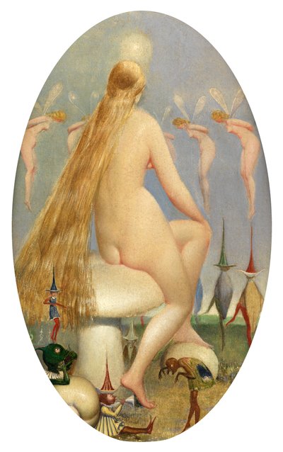 Fée assise sur un champignon - Thomas Heatherley