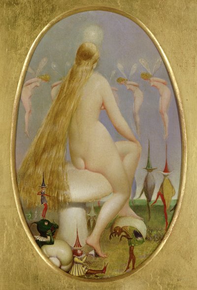 Fée assise sur un champignon, c.1860 - Thomas Heatherley