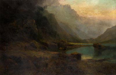 Loch des Highlands avec cerf - Thomas Henry Gibb