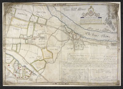 Plan de Faux Hall [maintenant Vauxhall] manoir, à Lambeth, co. Surrey - Thomas Hill