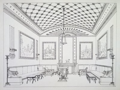 Salon, illustration de Household Furniture and Interior Decoration - Thomas Hope