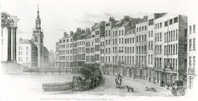 Côté sud de la cathédrale Saint-Paul, Londres, cimetière, église Saint-Austin et fin de Watling Street - Thomas Hornor