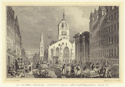 Église Saint-Gilles, County Hall, et Lawnmarket, High Street - Thomas Hosmer (after) Shepherd