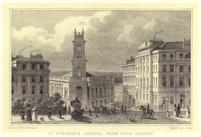 Église Saint-Étienne, depuis Howe Street - Thomas Hosmer (after) Shepherd