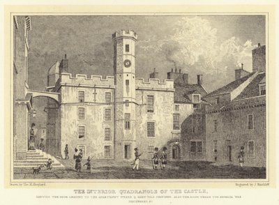 La cour intérieure du château, montrant la porte menant à l