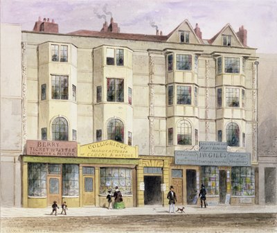 Une vieille maison appelée la Taverne de la Demi-Lune, du côté ouest de Aldersgate Street, 1852 - Thomas Hosmer Shepherd