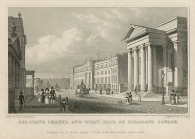 Chapelle de Belgrave et le côté ouest de Belgrave Square - Thomas Hosmer Shepherd