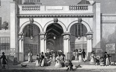 Burlington Arcade, Picadilly, gravée par William Tombleson, 1828 - Thomas Hosmer Shepherd