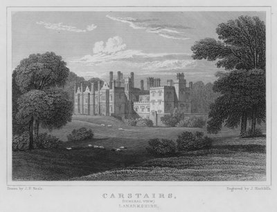 Carstairs, vue générale, Lanarkshire (gravure) - Thomas Hosmer Shepherd