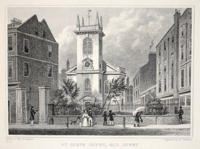 Église de St Olave Jewry, Old Jewry, de Londres et ses Environs au XIXe Siècle - Thomas Hosmer Shepherd