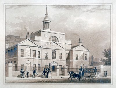 Hôpital de maternité de Londres, City Road, Finsbury, Londres, vers 1827 - Thomas Hosmer Shepherd
