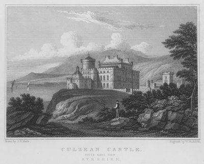 Château de Culzean, vue sud-est, Ayrshire (gravure) - Thomas Hosmer Shepherd