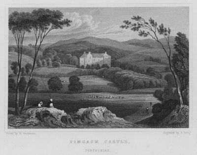 Château de Fingask, Perthshire (gravure) - Thomas Hosmer Shepherd