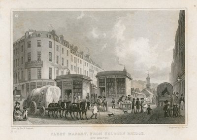 Marché de la flotte depuis le pont de Holborn (maintenant enlevé) - Thomas Hosmer Shepherd
