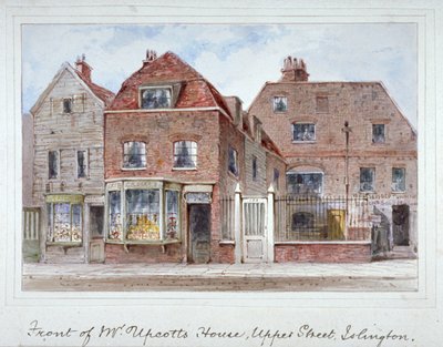 Vue de face de la maison de M. Upcott, Upper Street, Islington, Londres - Thomas Hosmer Shepherd