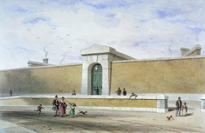 Porte de la prison de Bridewell, Tothill Fields, Westminster, Londres, vers 1850 - Thomas Hosmer Shepherd