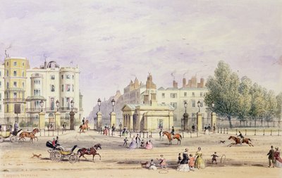 Grosvenor Gate et le nouveau pavillon, 1851 - Thomas Hosmer Shepherd