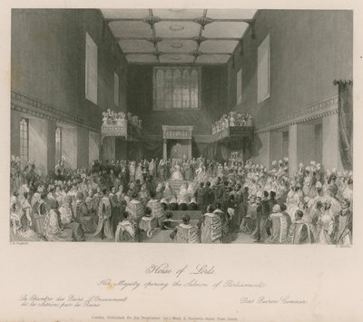 Sa Majesté ouvrant la session du Parlement à la Chambre des Lords - Thomas Hosmer Shepherd