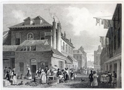 Marché de Hungerford, Strand, gravé par Thomas Barber, 1830 - Thomas Hosmer Shepherd
