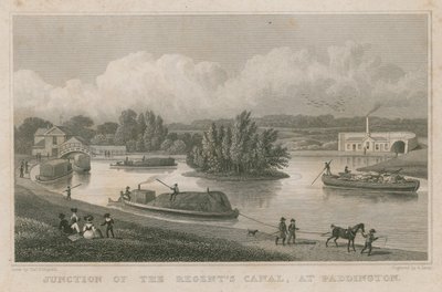 Jonction du canal de Regent, Paddington, Londres - Thomas Hosmer Shepherd