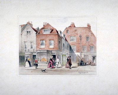 Maison de M. Upcott et figures sur Upper Street, Islington, Londres - Thomas Hosmer Shepherd
