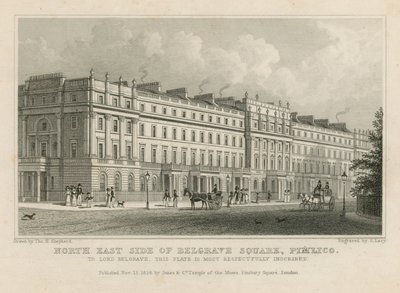 Côté nord-est de Belgrave Square, Pimlico - Thomas Hosmer Shepherd