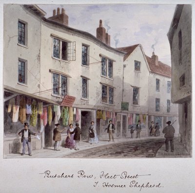 Probablement une vue de Holywell Street, Westminster, Londres, vers 1850 - Thomas Hosmer Shepherd