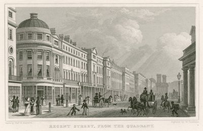 Regent Street, Londres, depuis le Quadrant - Thomas Hosmer Shepherd