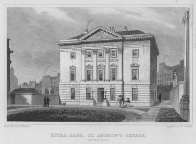 Banque Royale, place St Andrew, Édimbourg (gravure) - Thomas Hosmer Shepherd