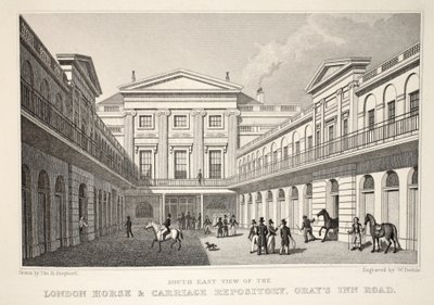 Vue SE du dépôt de chevaux et de voitures de Londres, Gray