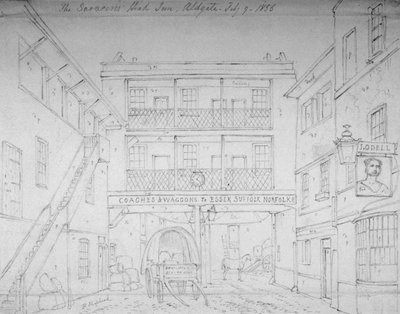 Auberge de la Tête de Sarrasin, Aldgate, Londres - Thomas Hosmer Shepherd