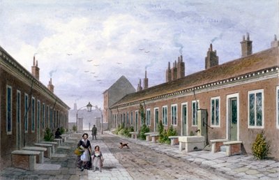 Maisons de retraite des pelletiers, Mile End Road, Stepney, Londres, c1840 - Thomas Hosmer Shepherd
