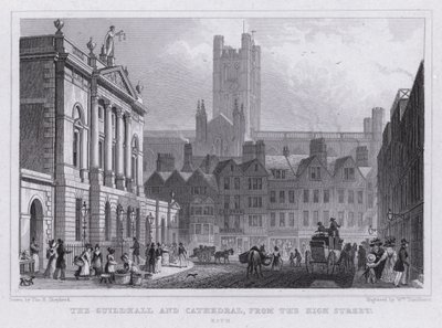 La Guildhall et la Cathédrale, depuis High Street, Bath - Thomas Hosmer Shepherd