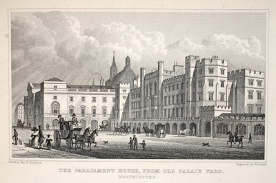 La maison du Parlement depuis Old Palace Yard, Westminster, de 