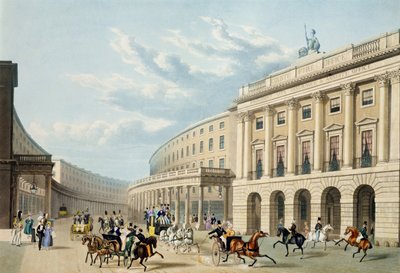 Le Quadrant, Regent Street, depuis Piccadilly Circus, publié par Ackermann, c.1835-50 - Thomas Hosmer Shepherd
