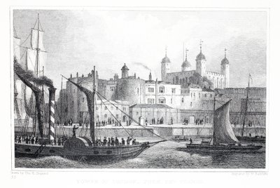 La Tour de Londres, depuis la Tamise, de 