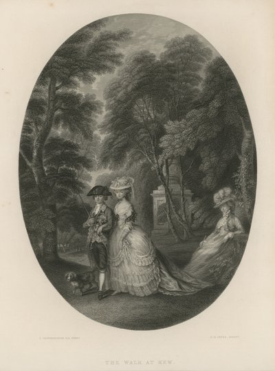 La promenade à Kew, Londres - Thomas Hosmer Shepherd
