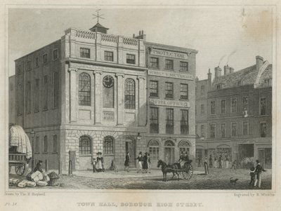 Hôtel de ville, Borough High Street (gravure) - Thomas Hosmer Shepherd