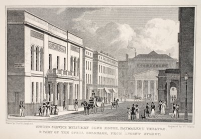 Club militaire United Service, Théâtre Haymarket et partie de la Colonnade de l
